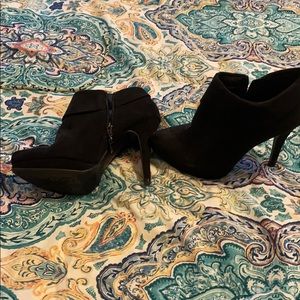 Black high heel booties